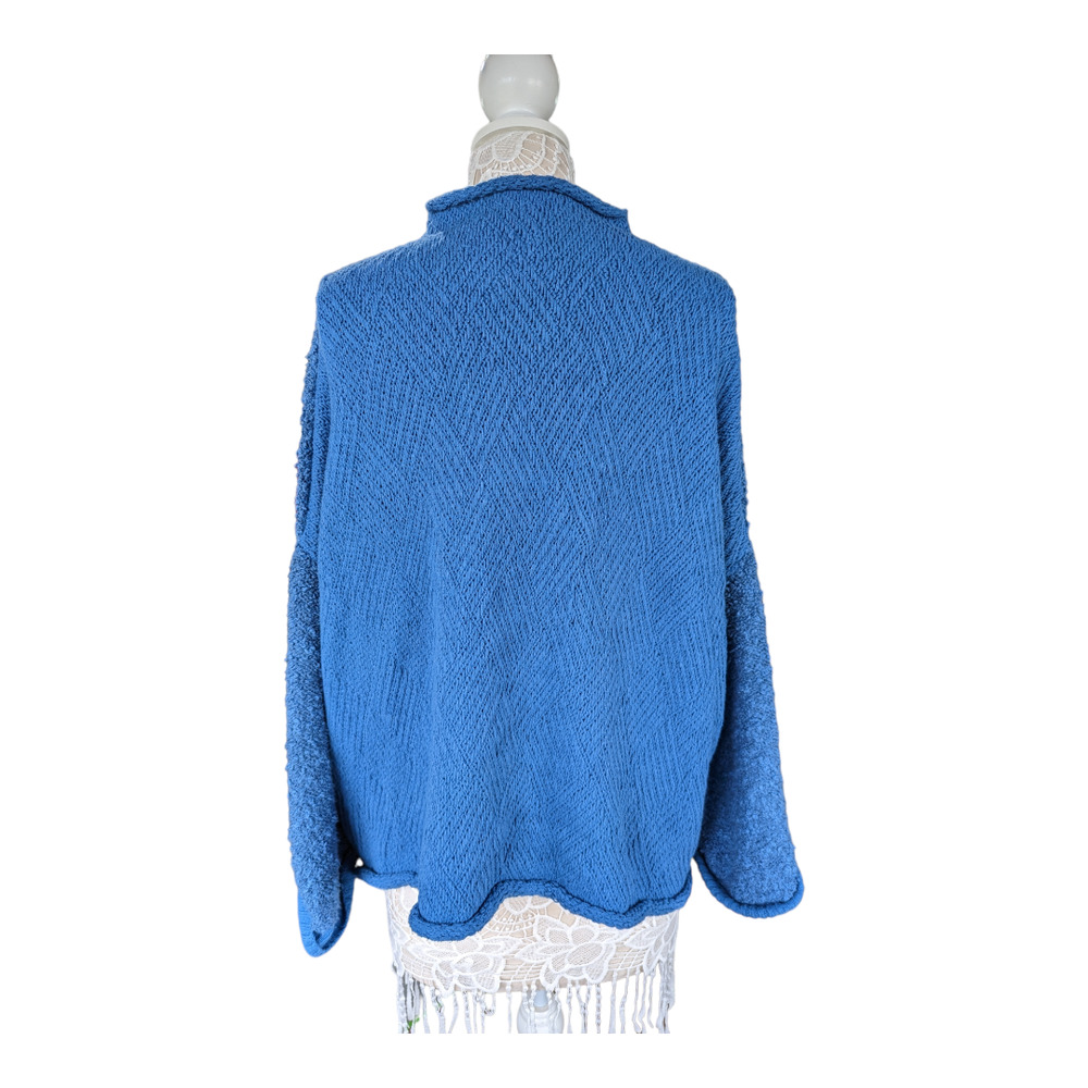 Free People Blue mixed media sweater - Picture 3 of 9
